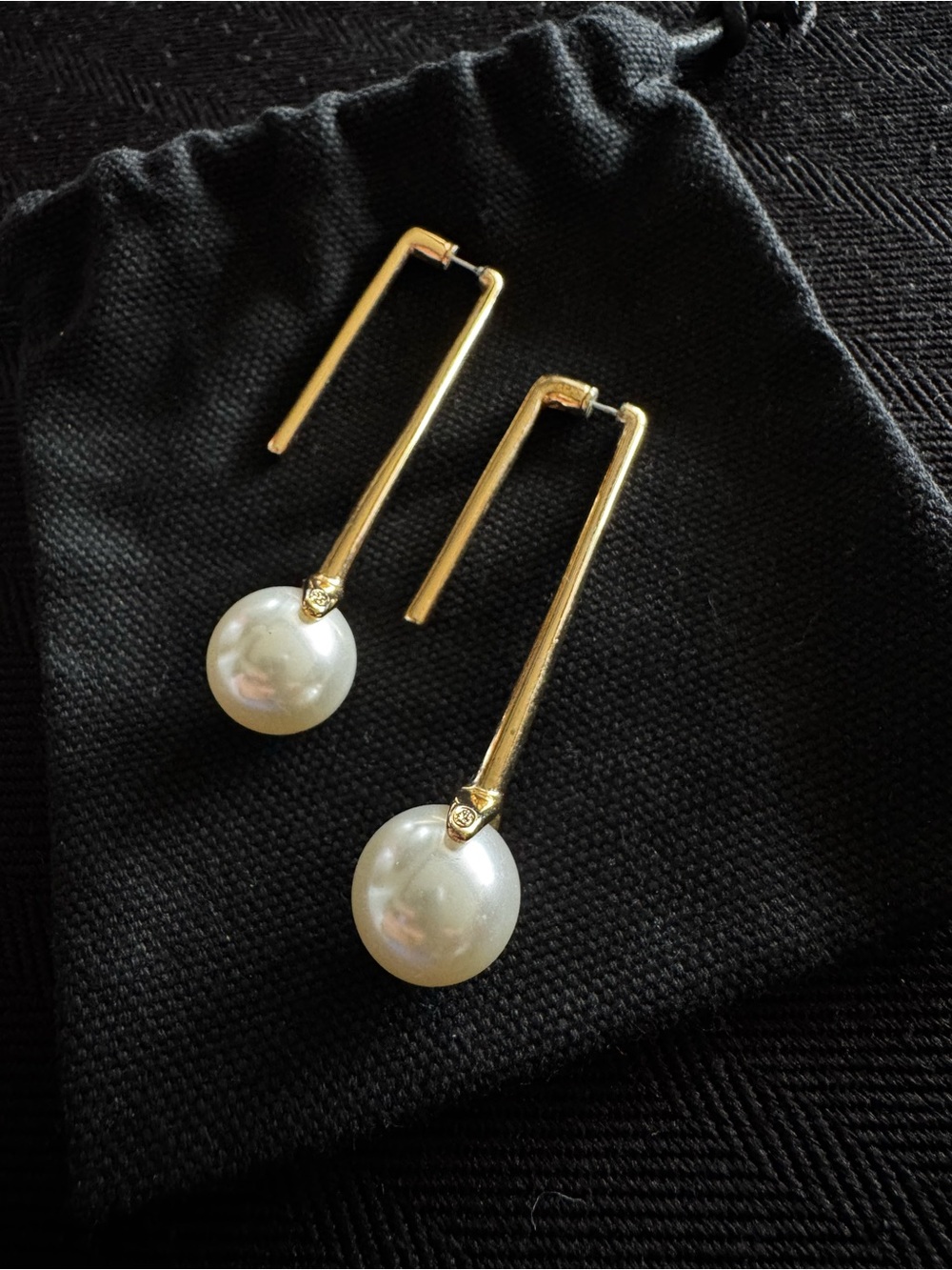 Unique Gold Pearl Drop Earrings Women Fashion Jewelry